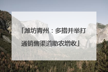 潍坊青州：多措并举打通销售渠道助农增收